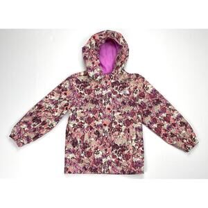 The North Face Antora Pink Maze Print Rain Jacket Girls Size 5